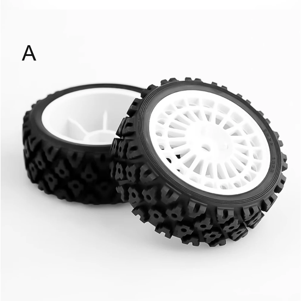 4-Piece Rubber Tire and Wheel Hub Set Suitable for Tamiya Xv-01/Ta06/Tt-01/Tt-02/Ptg-2 and Other 1/10 Scale Remote Control Cars, Upgrade Modification Parts
