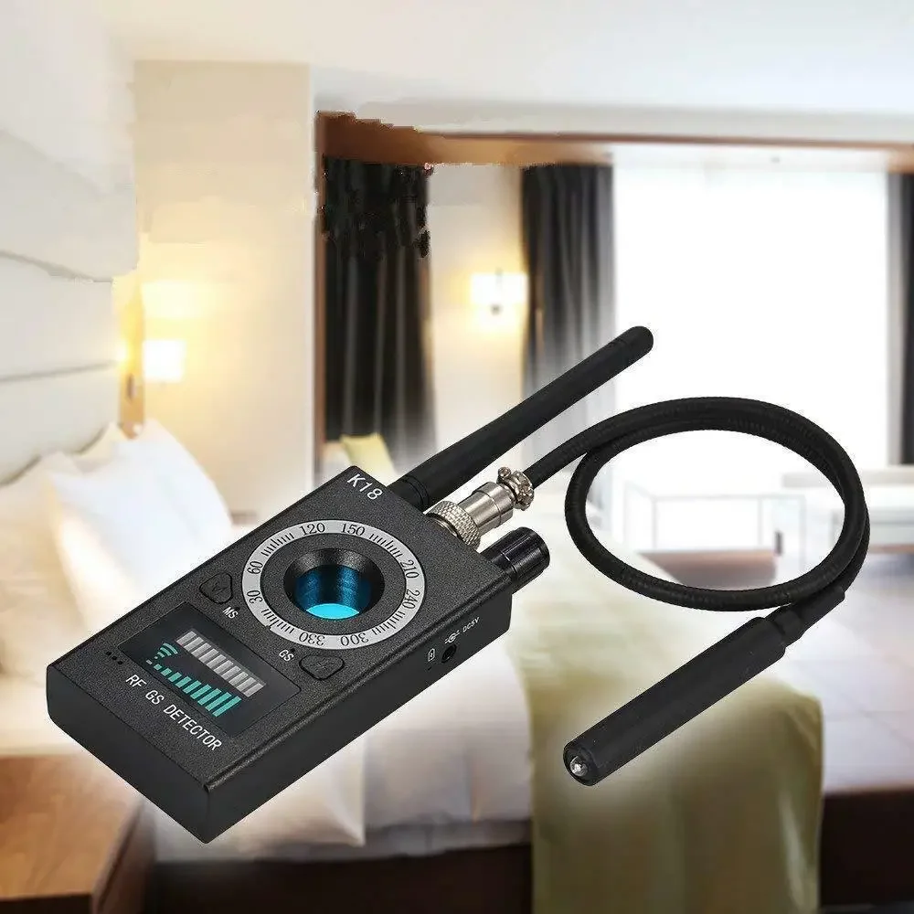 K18 Multi-function Anti-spy Detector Camera GSM Audio Bug Finder GPS Tracker Signal Lens RF Detect Wireless Scanner 1MHz-6.5GHz