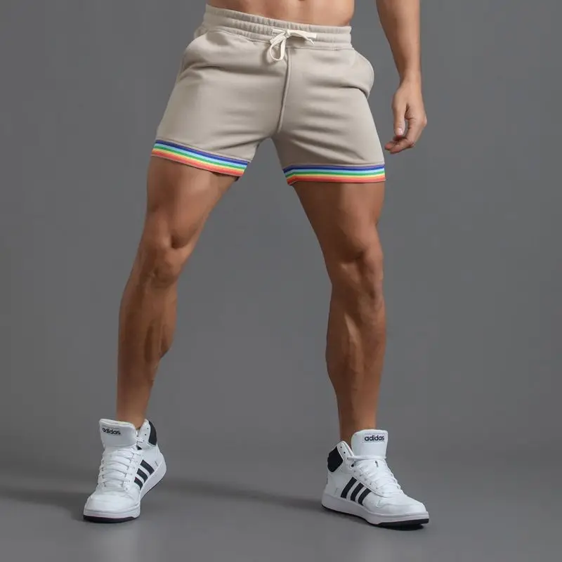 Pantalon invisible à entrejambe ouvert pour hommes, mini short d'entraînement en plein air avec poches, jogging en coton, pantalon de survêtement athlétique sexy, 5 po