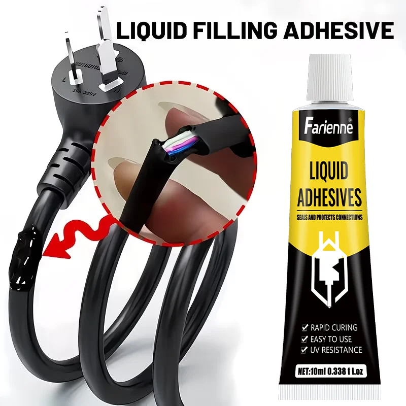 Black Liquid Insulating Adhesive, 10ML Waterproof UV Resistant Sealant For Electrical Wires & Connectors, Fast Curing
