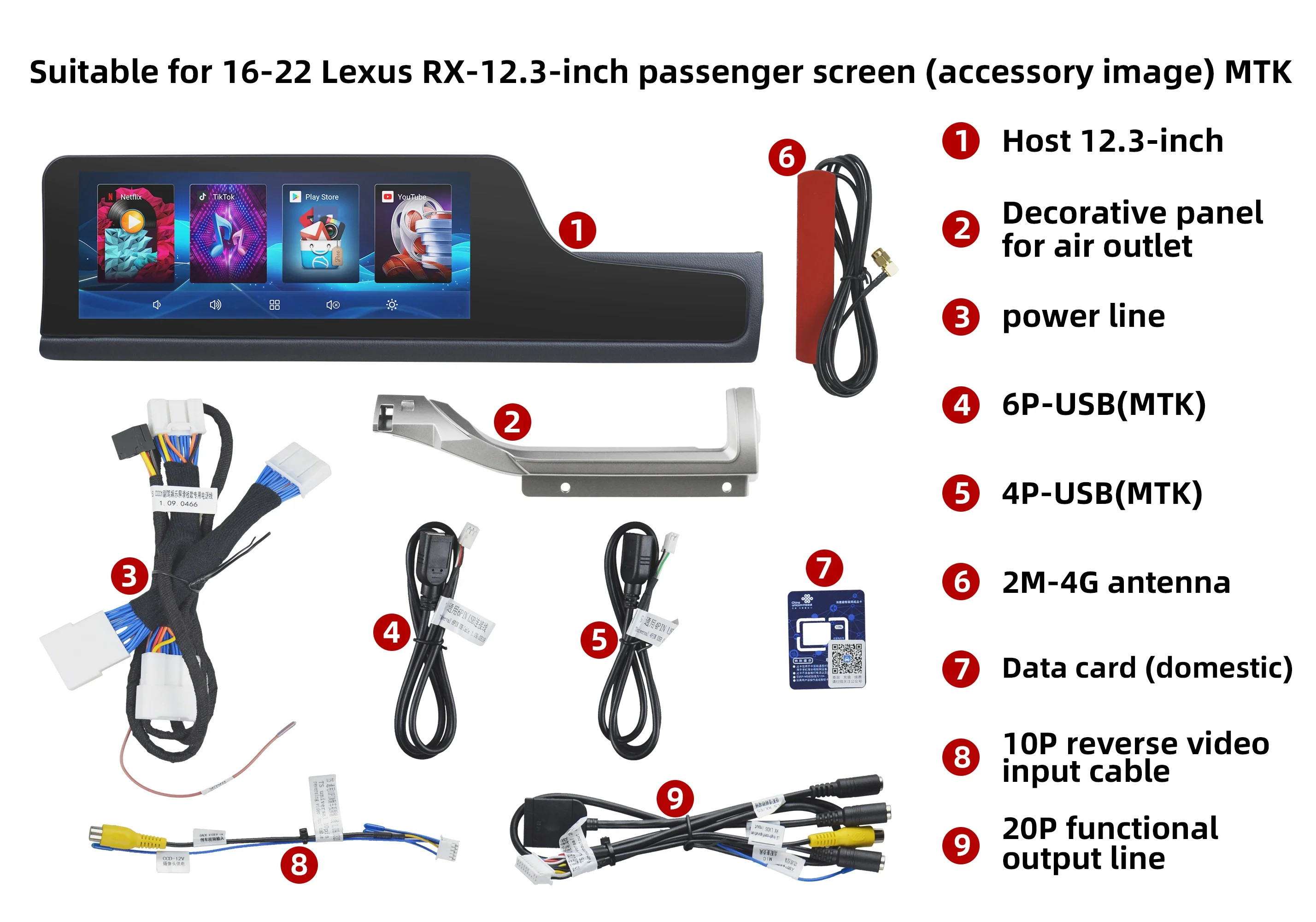 12.3" Upgraded Copilot Smart Screen for Lexus RX 2016-2022 Carplay GPS Car Multimedia Video Player Stereo Copilot