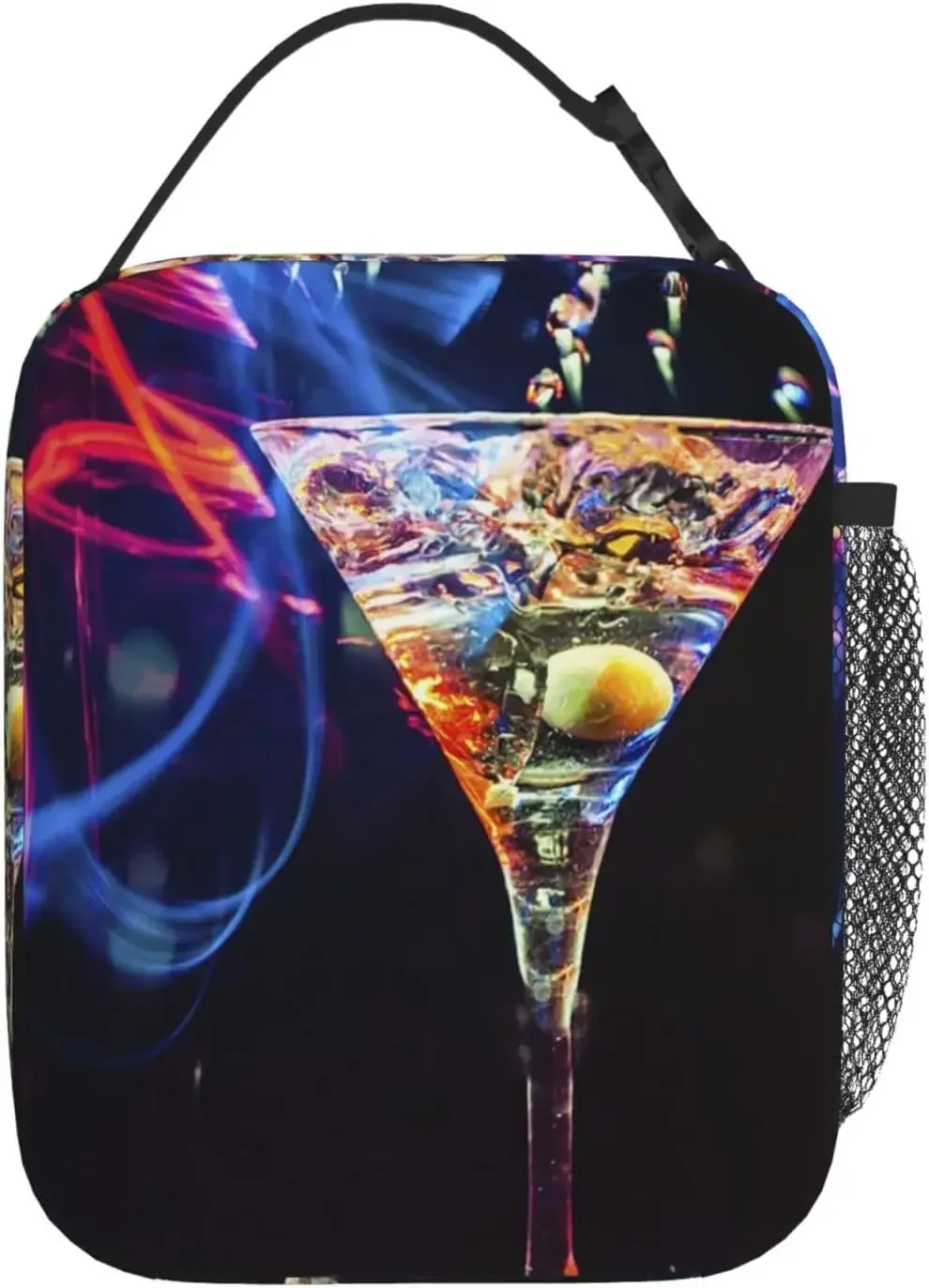 Colorful Sparkling Wine Funny Lunch Bag for Women Men Insulated Cooler Bag Portable Lunchbox Waterproof Portable Lunch Tote