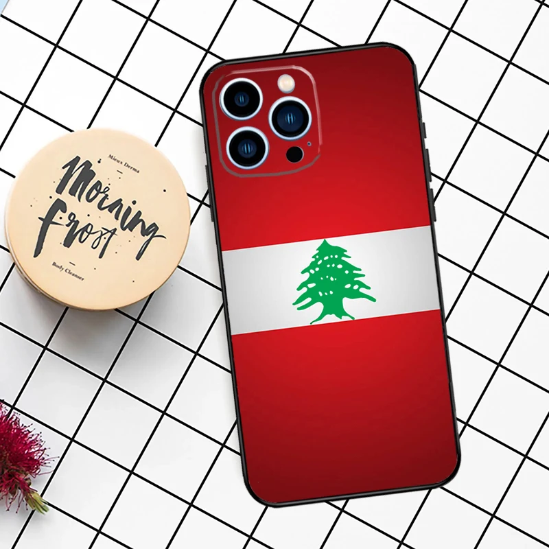 Lebanon Flag Map Case For iPhone 16 15 14 11 12 13 Pro Max Mini X XR XS Max 7 8 16 15 Plus Cover Funda