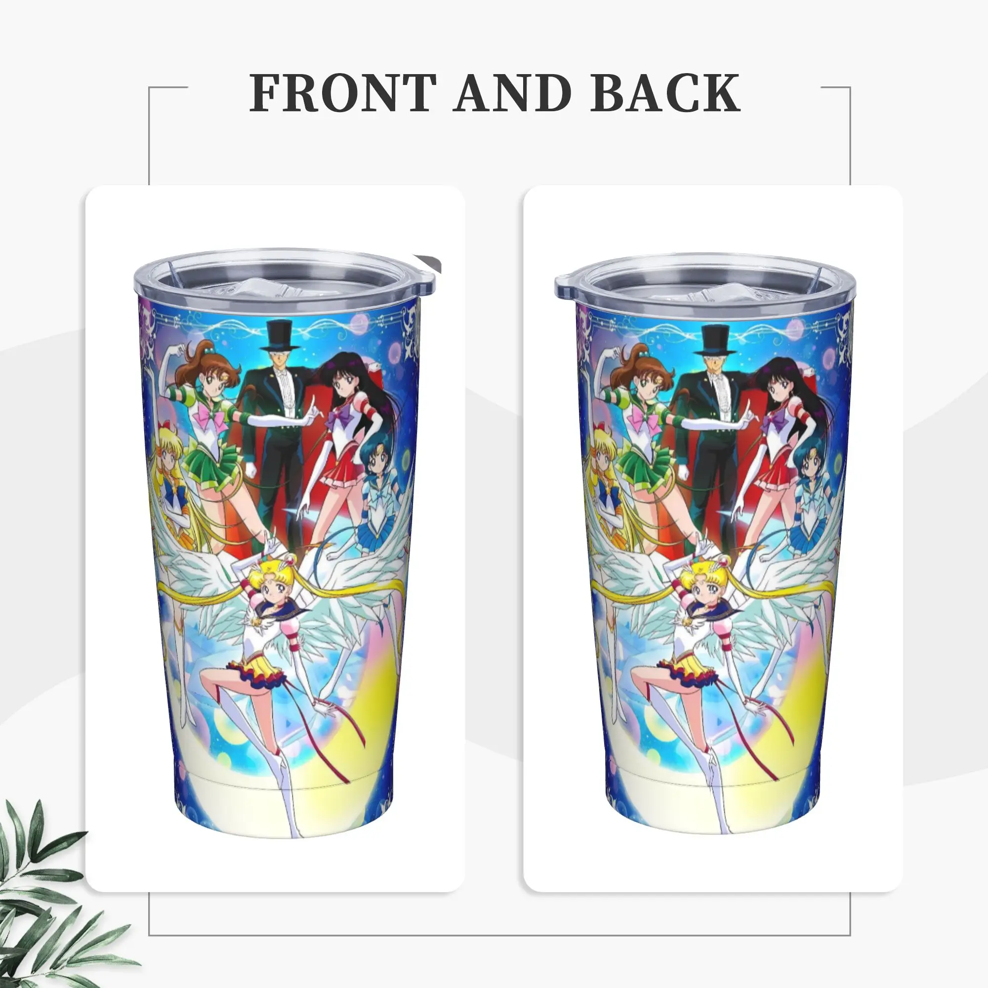 Vaso Térmico de Sailor Moon, Botella de Agua Fría y Caliente, Taza Térmica Portátil de Acero Inoxidable, Tazas de Conducción Impresas