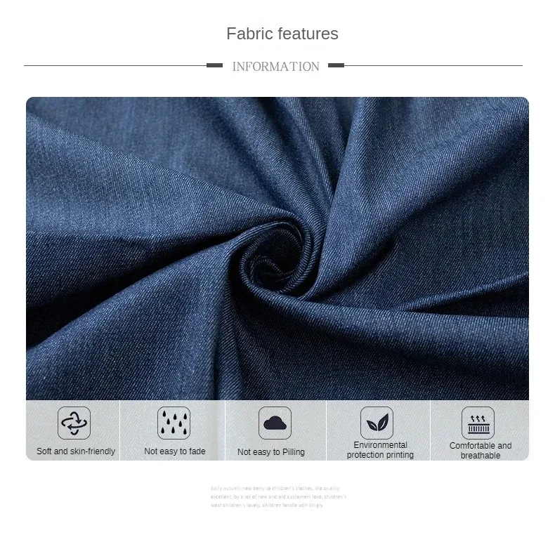 Thickened 100% Cotton Denim Fabric By The Meter for Pants Clothing Skirts Sewing Breathable Soft Comfortable Drape Textile Cloth