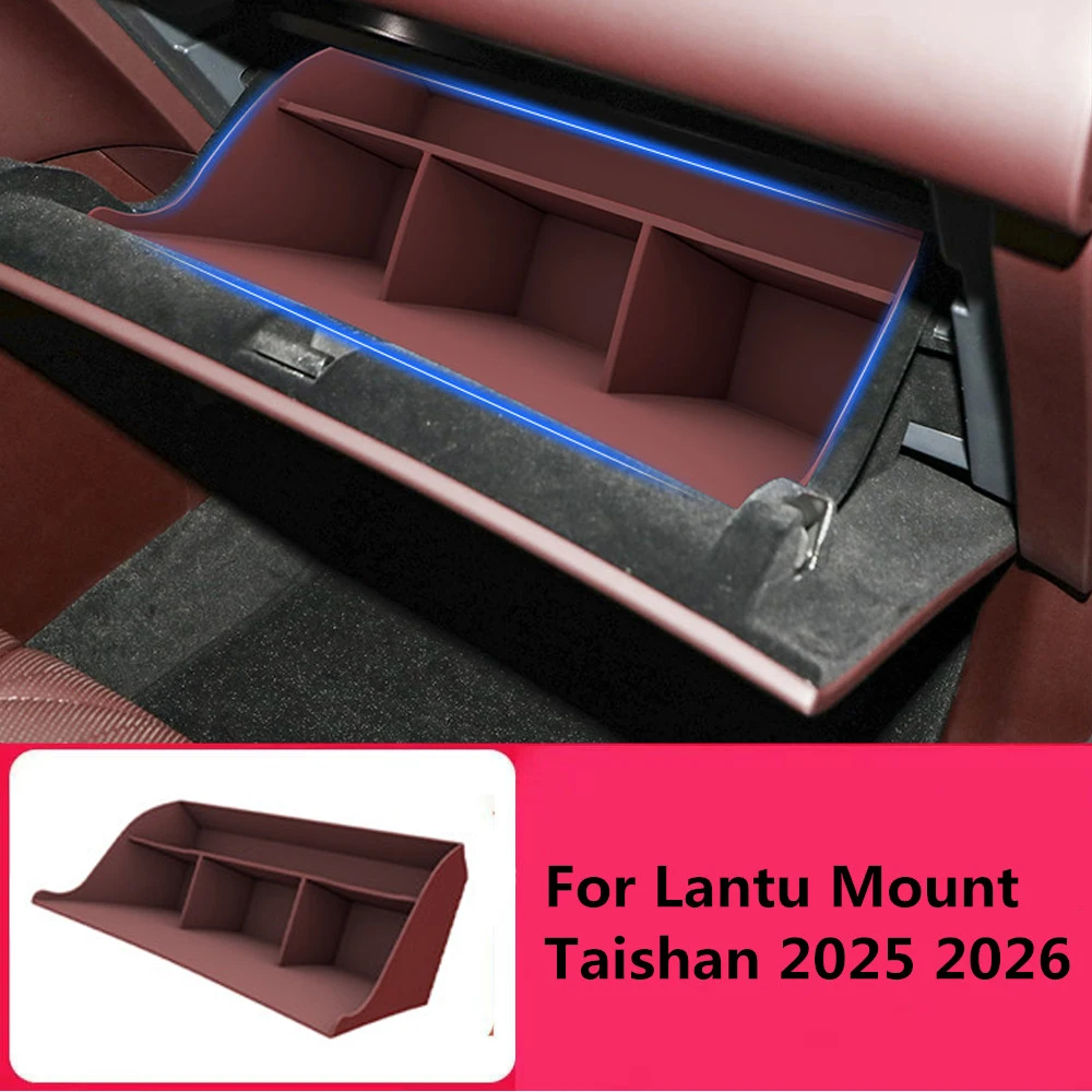 For Lantu Mount Taishan 2025 2026 Co Driver Gloves Storage Box Silicone Anti Slip And Dirt Resistant Car Interior Accessories