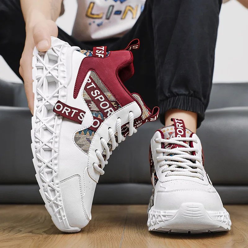 

Новые мужские кроссовки для скейтбординга, летние кожаные повседневные модные кроссовки для активного отдыха, бега, спорта, туризма, тенниса, дизайнерские люксовые на платформе