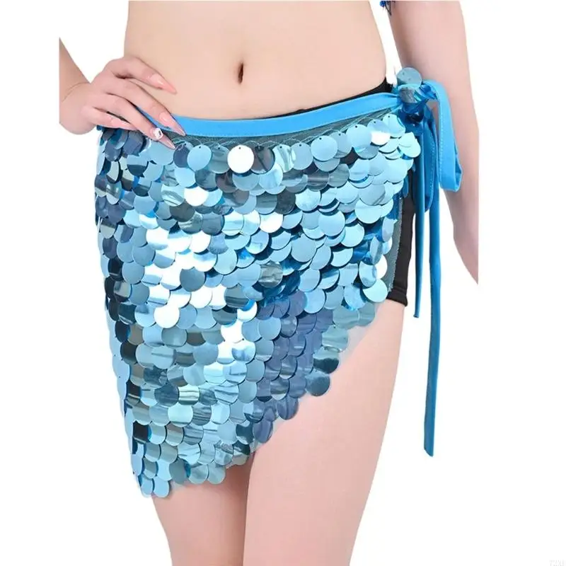 72XE Sciarpa da danza con paillettes scintillanti Accessorio professionale per allenamento danza del ventre in tessuto