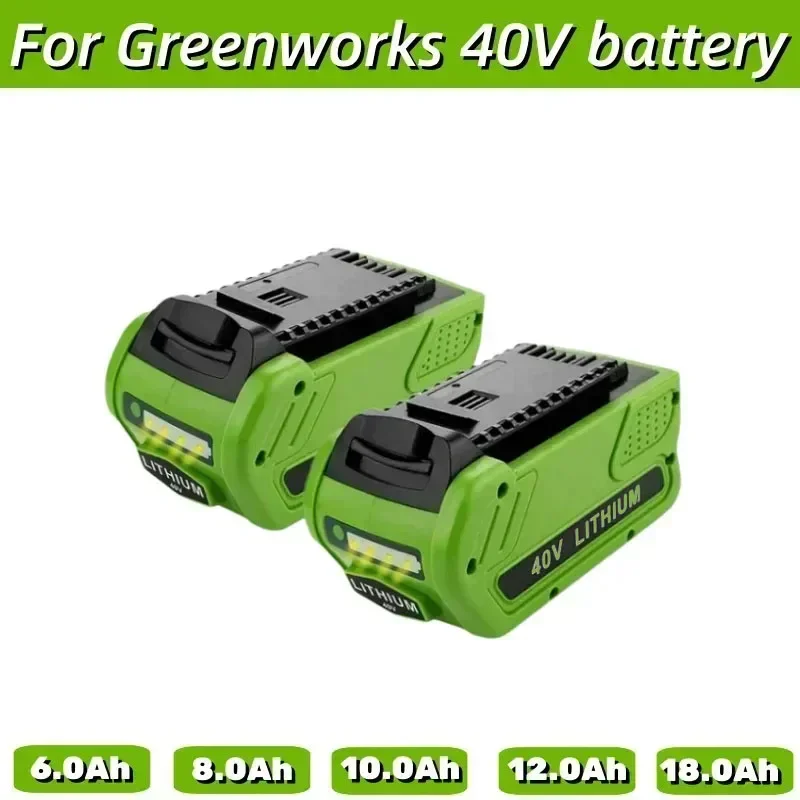 

Replacement 40V 18000mAh 6000mAh Lithium-Ion Battery 29472 for GreenWorks 40Volt G-MAX 29252 20202 22262 27062 21242 Power Tools