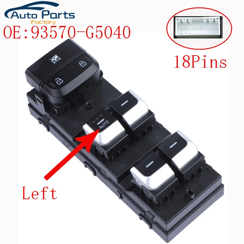 

New Car Front Left Driver Side Master Power Window Switch For Kia Niro 2018-2020 93570-G5040 93570G5040