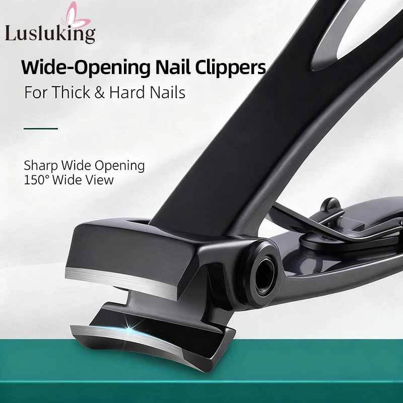 Tagliaunghie a mascella larga Tagliaunghie affilato in acciaio inossidabile per unghie spesse e dure/unghie per manicure e pedicure