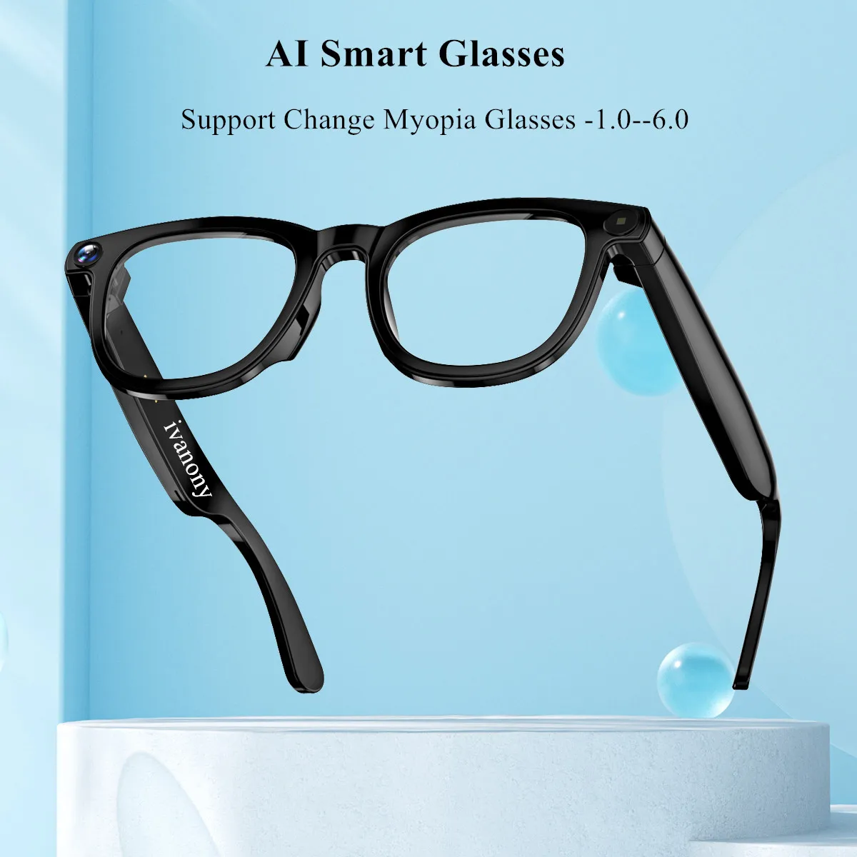 

Smart Camera Glasses Prescription Lenses Translate Language Bluetooth Call AI Image Recognition Meeting Notes Smart Glasses