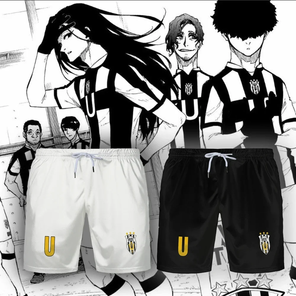 

Японские мультяшные шорты из джерси с синим замком LORENZO, молодежные дышащие быстросохнущие футбольные тренировочные брюки, спортивные штаны унисекс