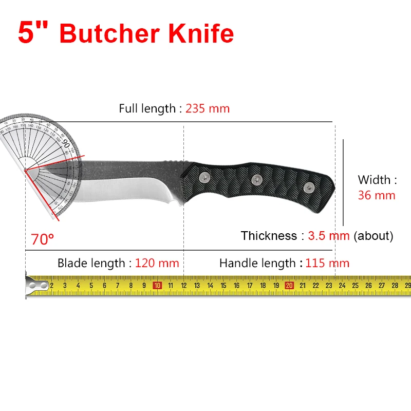 Forged Blade Butcher Knife Cleaver Boning Knife Multi-purpose Meat Chop Vegetable Fruit Fish Slicing Chef Kitchen Cutting Tools