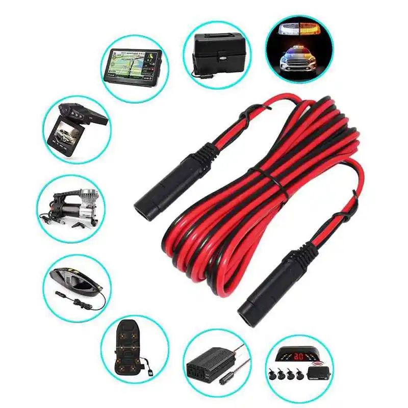 2X 6.5 Feet 14AWG SAE To SAE Extension Cable, Quick Disconnect Wire Harness DC Connector Cord Plug For Trailer RV Boat