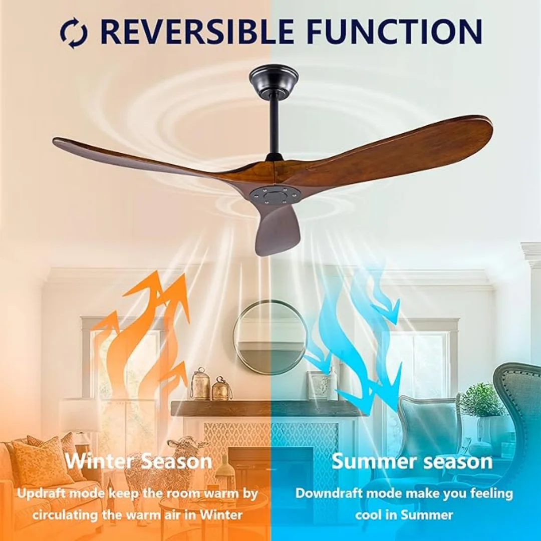 High Quanlity Design Wooden Fans 70 Inch Large Ceiling Fan Only Remote Control DC Motor Reverse Wood Blades Fans Lighting