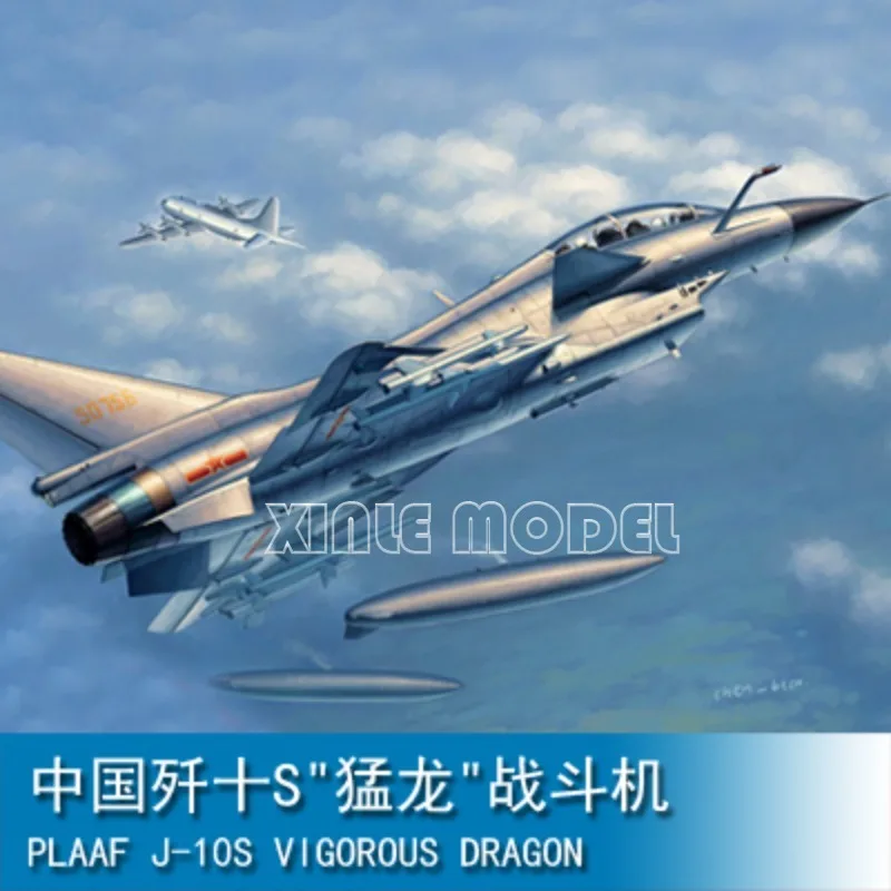 

Комплект пластиковой собранной модели самолета Trumpeter 02842 PLAAF J-10S Vigorous Dragon 1/48