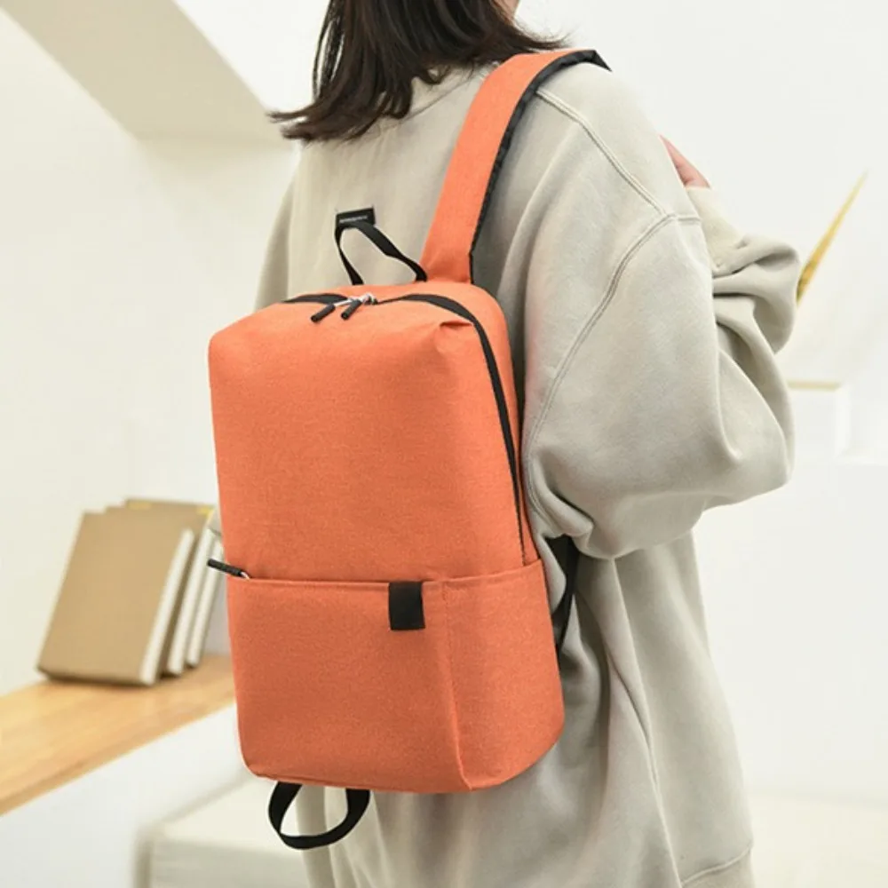 Solid Color Small Backpack Casual Large Capacity Waterproof Book Bags Schoolbag Travel Bag School Bags Teenagers