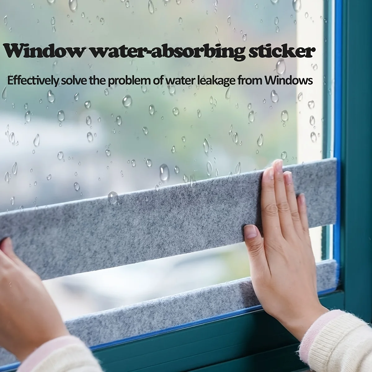 1 لفة (1.57 بوصة ×) ملصقات نافذة وباب ذاتية اللصق - شريط مضاد للتكثيف، وسادات لباد، سهلة التركيب/الإزالة