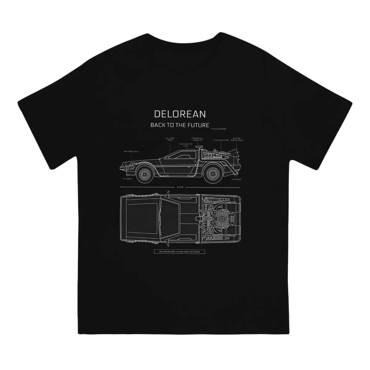 Men\'s Delorean Time Machine T Shirts Back To The Future Pure Cotton Tops Crazy Short Sleeve Round Collar Tee Shirt 6XL T-Shirt