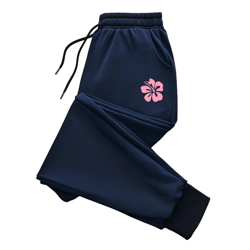2025 Brand New Woman Casual Sweatpants Cute Flower Print Jogger Pants Female Home Outdoor Comfort Breathable Pure Color Trousers