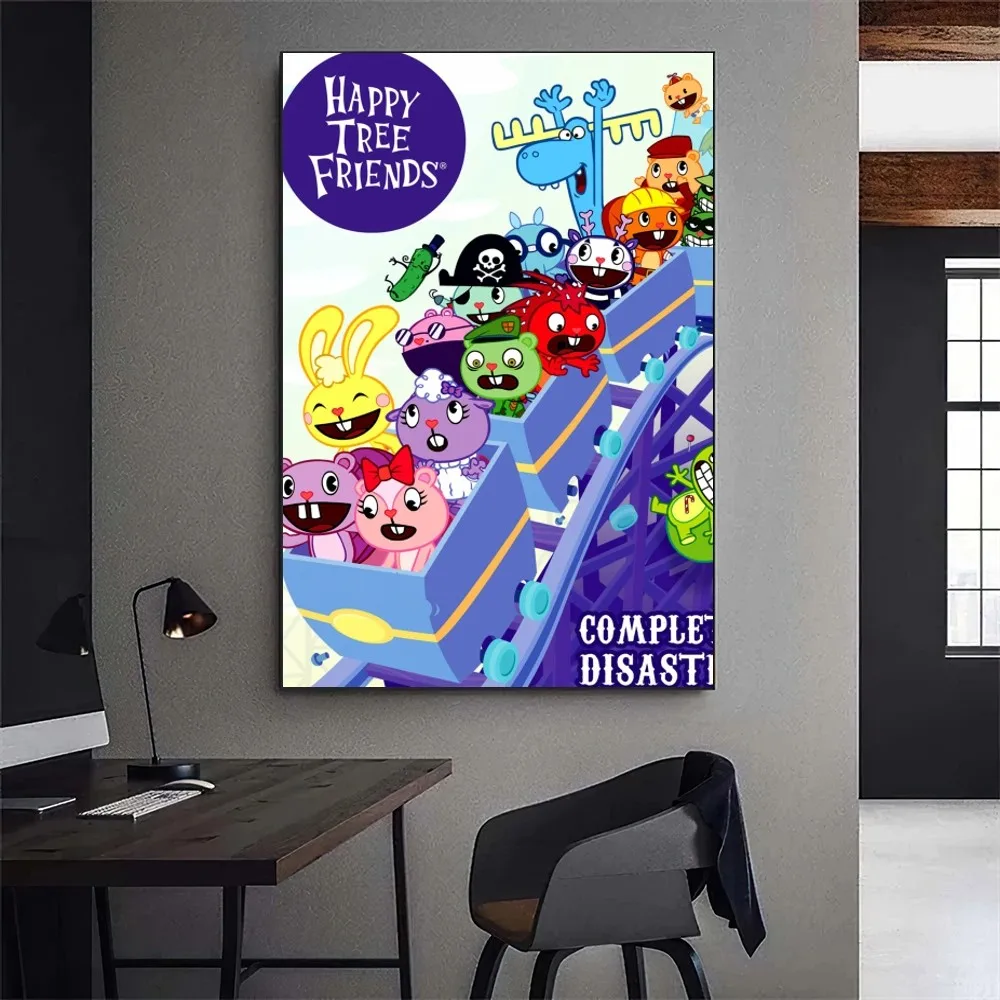 Happy Tree Friends Cartoon Poster Gallery Prints Painting Wall Canvas Pictures Living Room Sticker Small