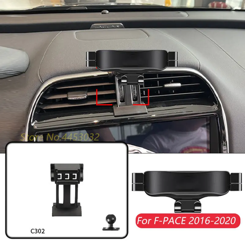 Gravity Car Phone Holder	For Jaguar F-PACE 2016-2020	Base Mount Special GPS Stand Adjustable Bracket Interior accessories