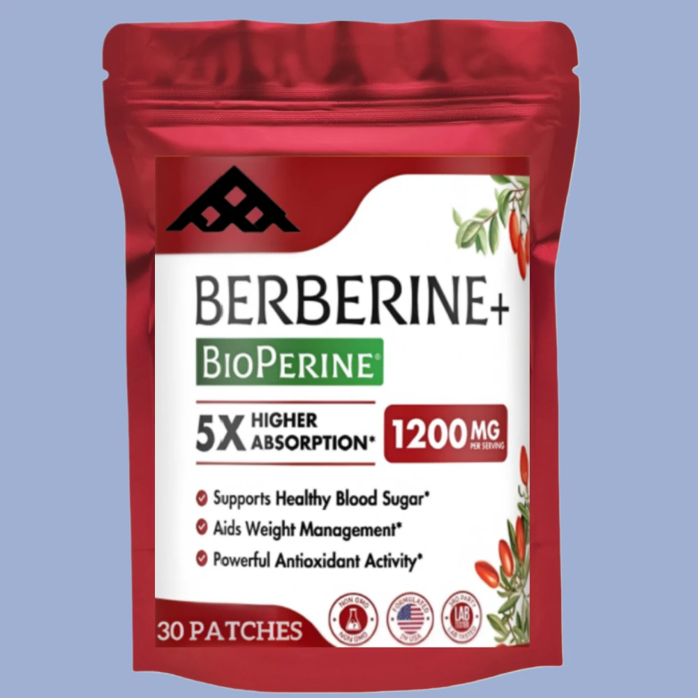 Berberine Transdermal Patches with Ceylon Cinnamon,5X Higher Absorption Turmeric Support Immune System 30 Patches