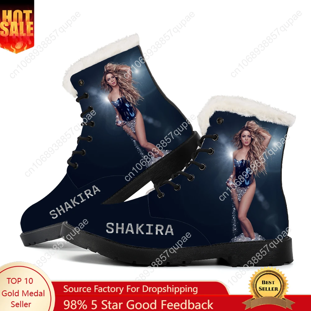 

Shakira Plush Boots Pop Music Singer Mens Womens Teenager Shoes Casual Boot Light High Quality American Rapper Customize Shoe