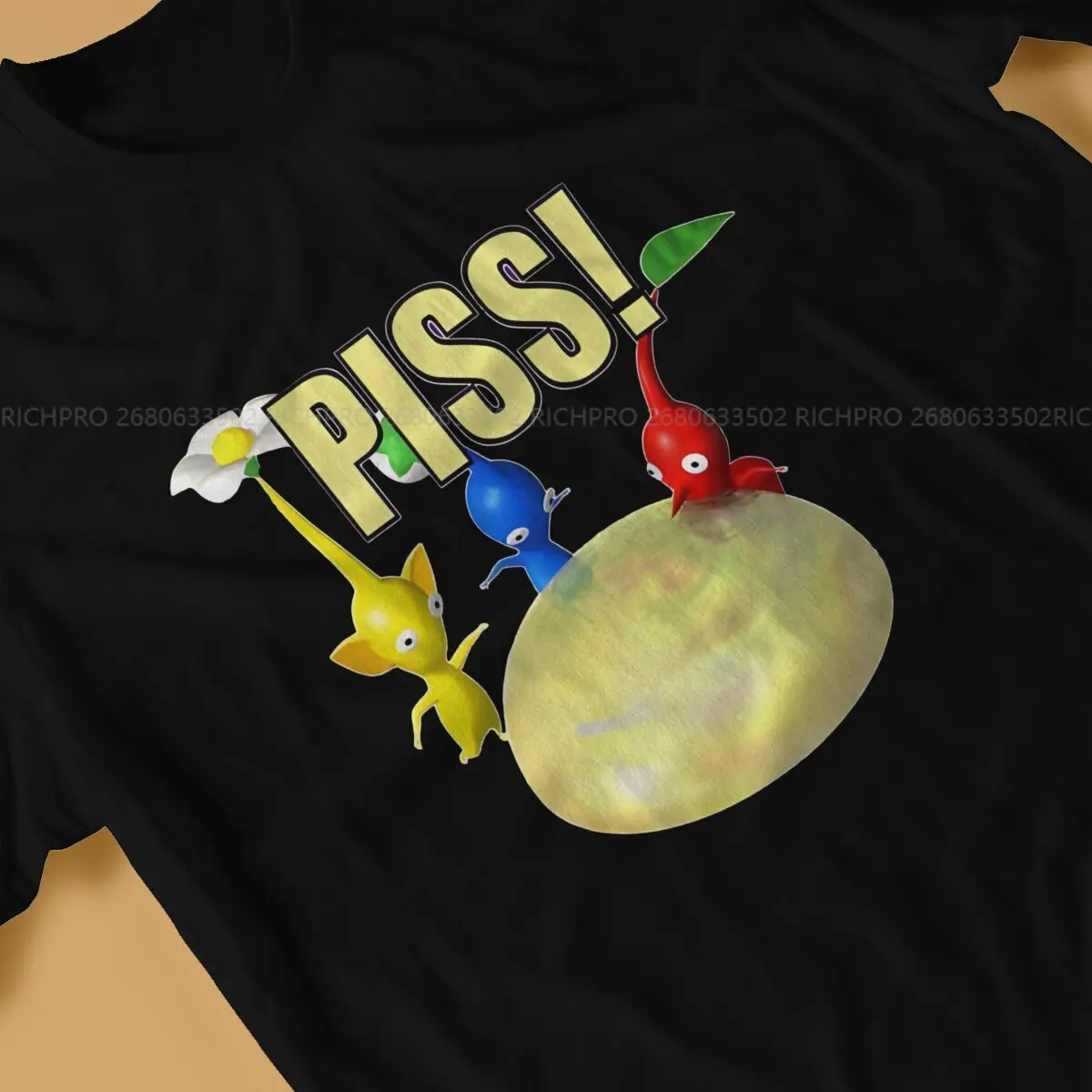 Pikmins Game Man TShirt PISS Individuality Polyester T Shirt Original Streetwear New Trend