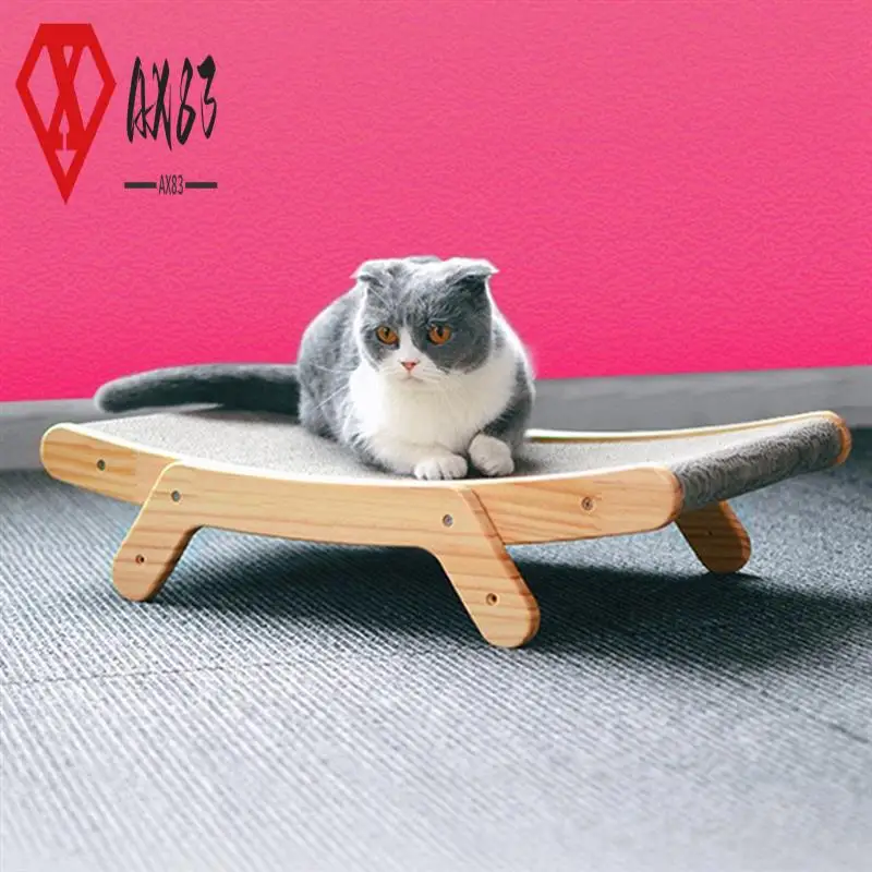 

AX83-Pet Scratcher Wooden Pet Scratch Board Bed Scratching Pad Pet Toys Grinding Nail Scraper Mat Training Grinding Claw