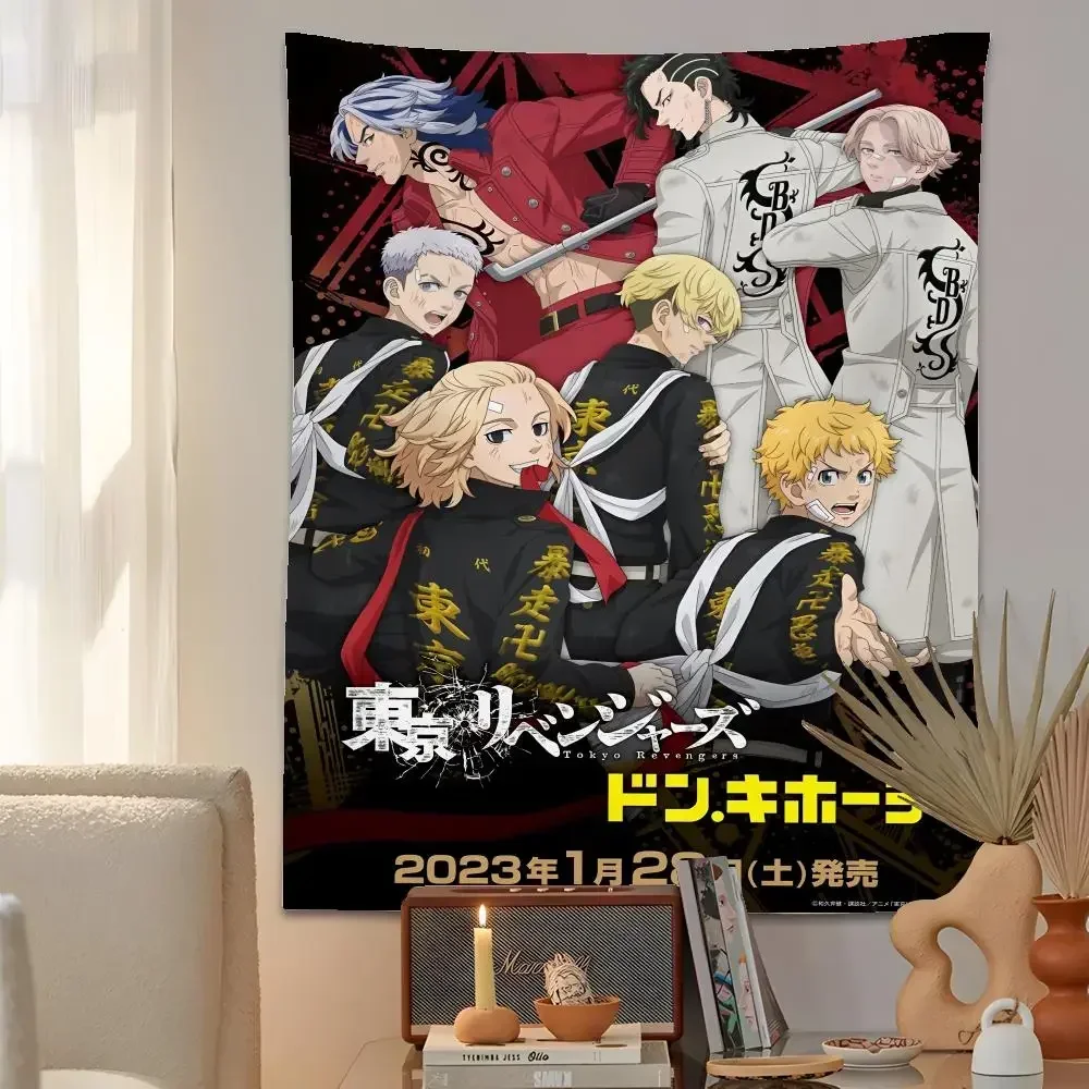 T-Tokyo R-Revengers War Of The Three Titan Arc Tapestry Microfiber Background Art Decor For Bedroom  Outdoor Festival Wall Decor