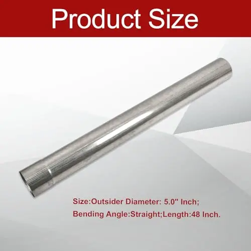 

48 Inch Straight 5.0 Inch Outer Diameter 409 Stainless Steel Mandrel Exhaust Tubing For Custom Exhaust Systems