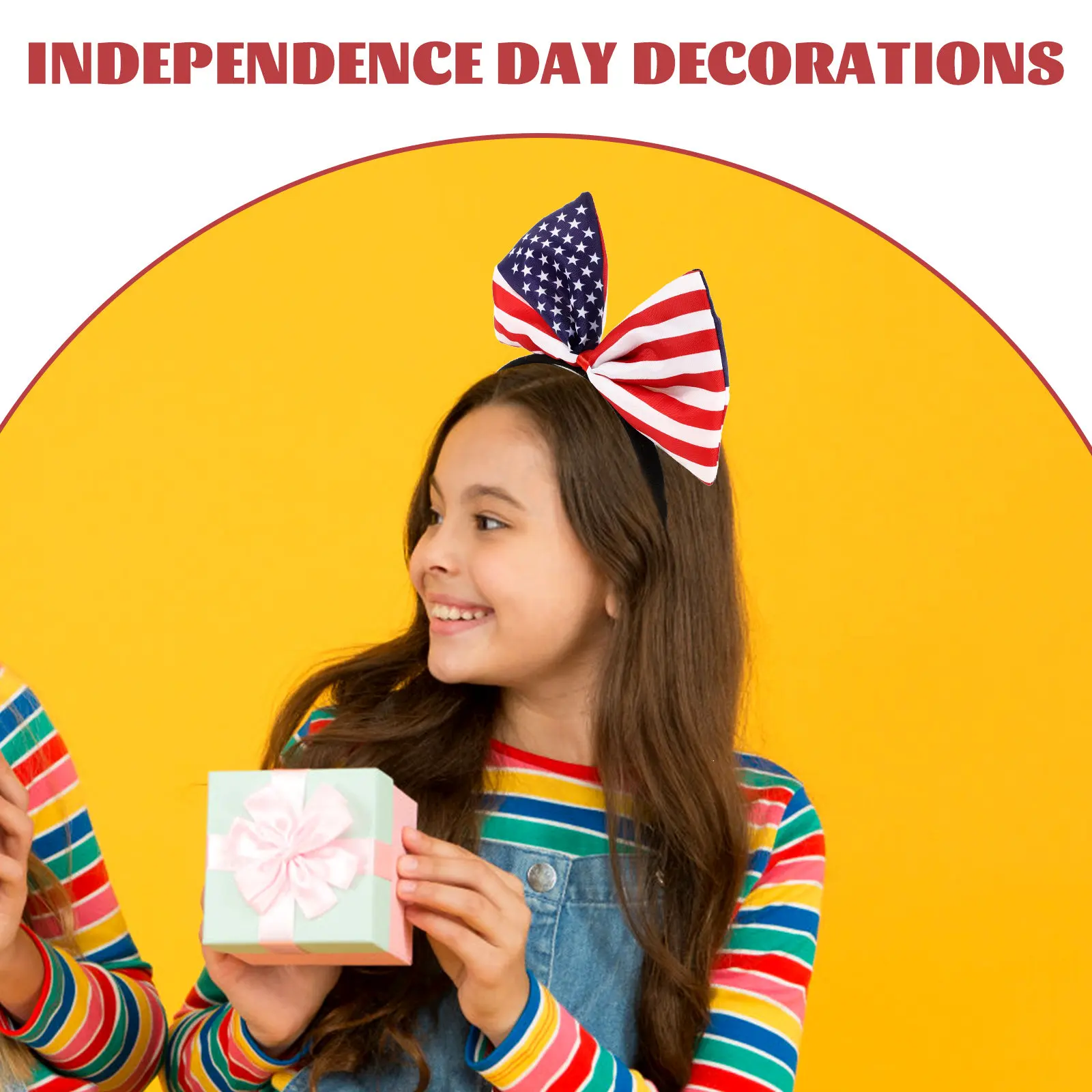 

2Pcs Patriotic Headband American Flag Bow Headband Perfect Gift Idea Independence Day Hair Accessory 4Th of July Decoration