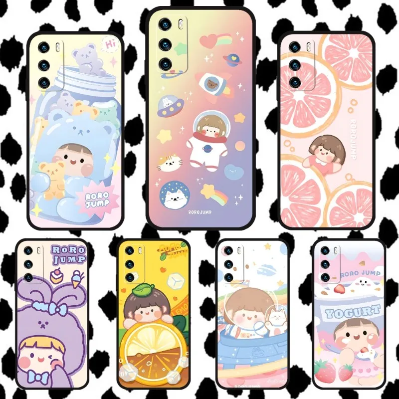 Japan Cute Food Drink Phone Case for Honor 50 30 20 10 I S SE V40 V30 Pro V20 V9 V8 X30 X20 X10 Max Macia Shell Soft Cover