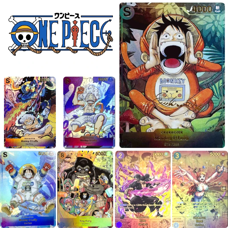 ONE PIECE Anime Characters Portgas D Ace Dracule Mihawk DIY Homemade Texture Collection Card Christmas Birthday Gift Game Toys