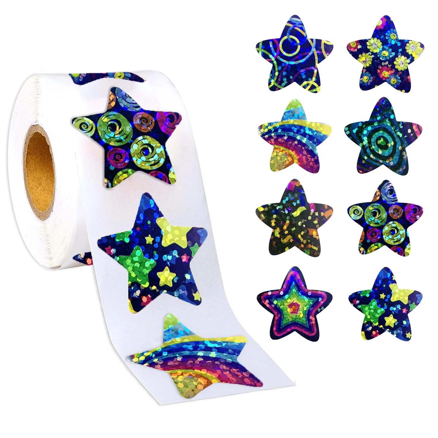 50-500pcs Colorful Star Children Sticker Birthday Wedding Gift Party Decor Seal Sticker Envelope Invitation Sticker Baking Label