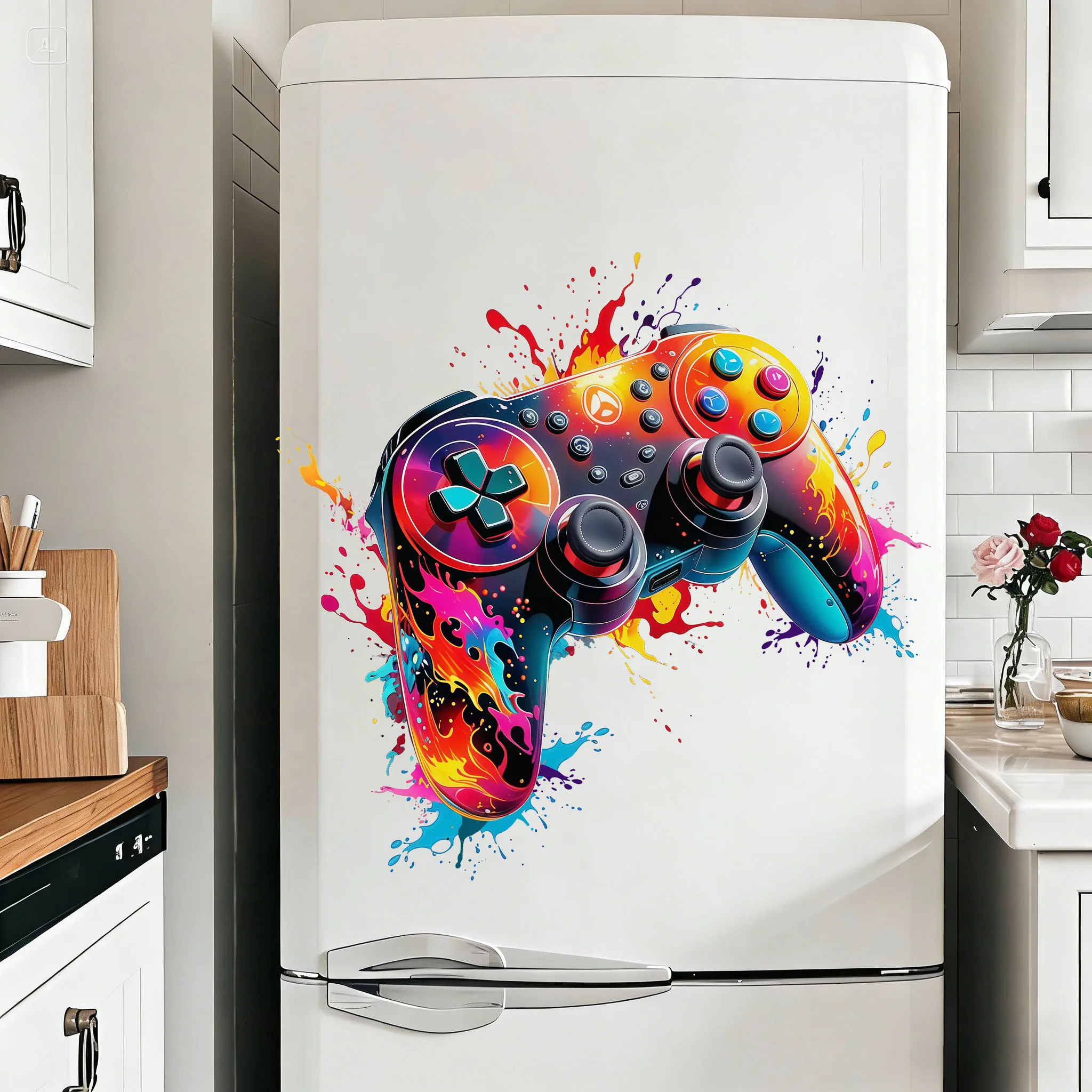 Red Flame Game Controller Wall - Gaming Console Wallpaper 评论和价格