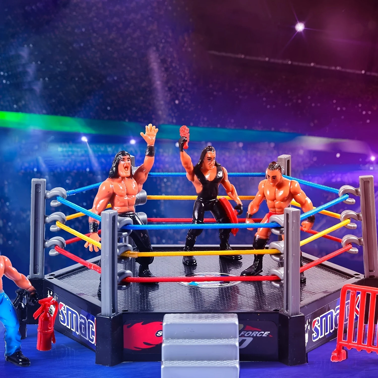 Nieuwe Worstelaar Atleet Worstelen Figuur Gladiator Model Set Met Vechtstation Arena Kooi Gemonteerd Battle Game Toy Boy Gift