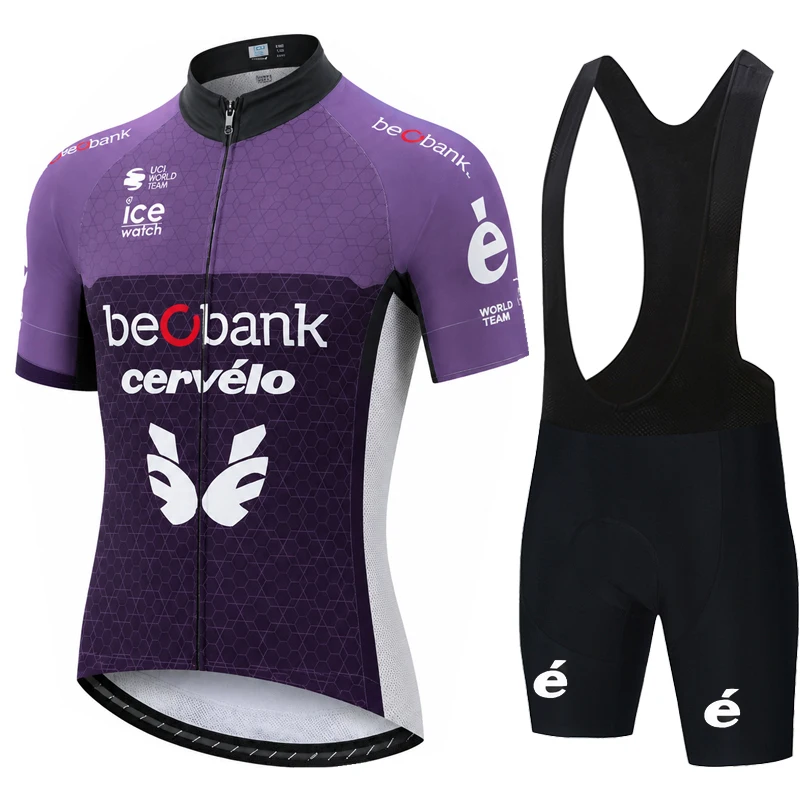 Cervélo Summer Men Cycling Jersey And Bib Shorts Combo Road Bicycle Racing Suit Quick Dry Breathable Fabric Riding Equipment