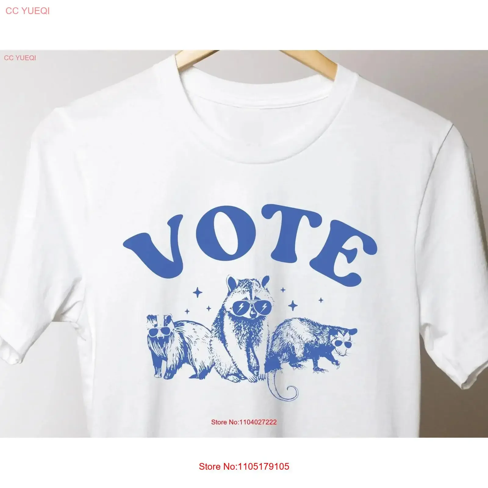 

Unhinged Raccoon Vote T Shirt Voting Political Merica Bear Opossum Presidential Election 2024 Voter For vintage Washed Casual