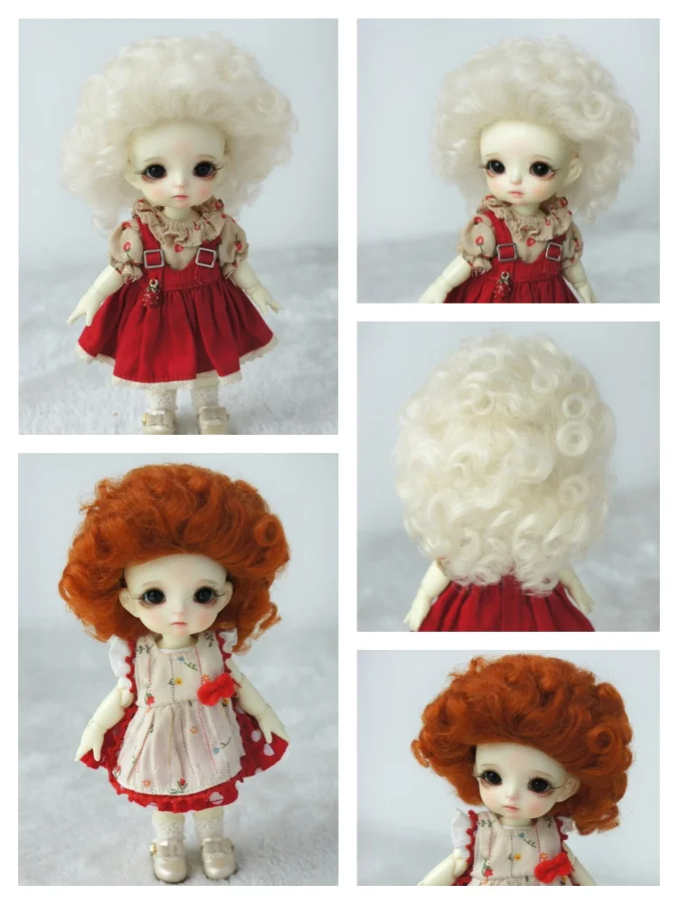 JD174 Wig 1/8 1/6 Cheap Cute Short Curly BJD Mohair Wigs Suit For 5-6inch and 6-7inch Doll OB11 YOSD Cheap Hair Accessories