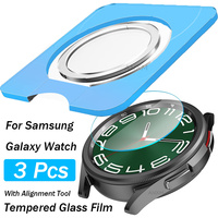 3Pcs Tempered Glass For Samsung Galaxy Watch 6 Classic 5 Pro 4 40mm 44mm 43mm 47mm Screen Protector With Tool Easy Install Kit