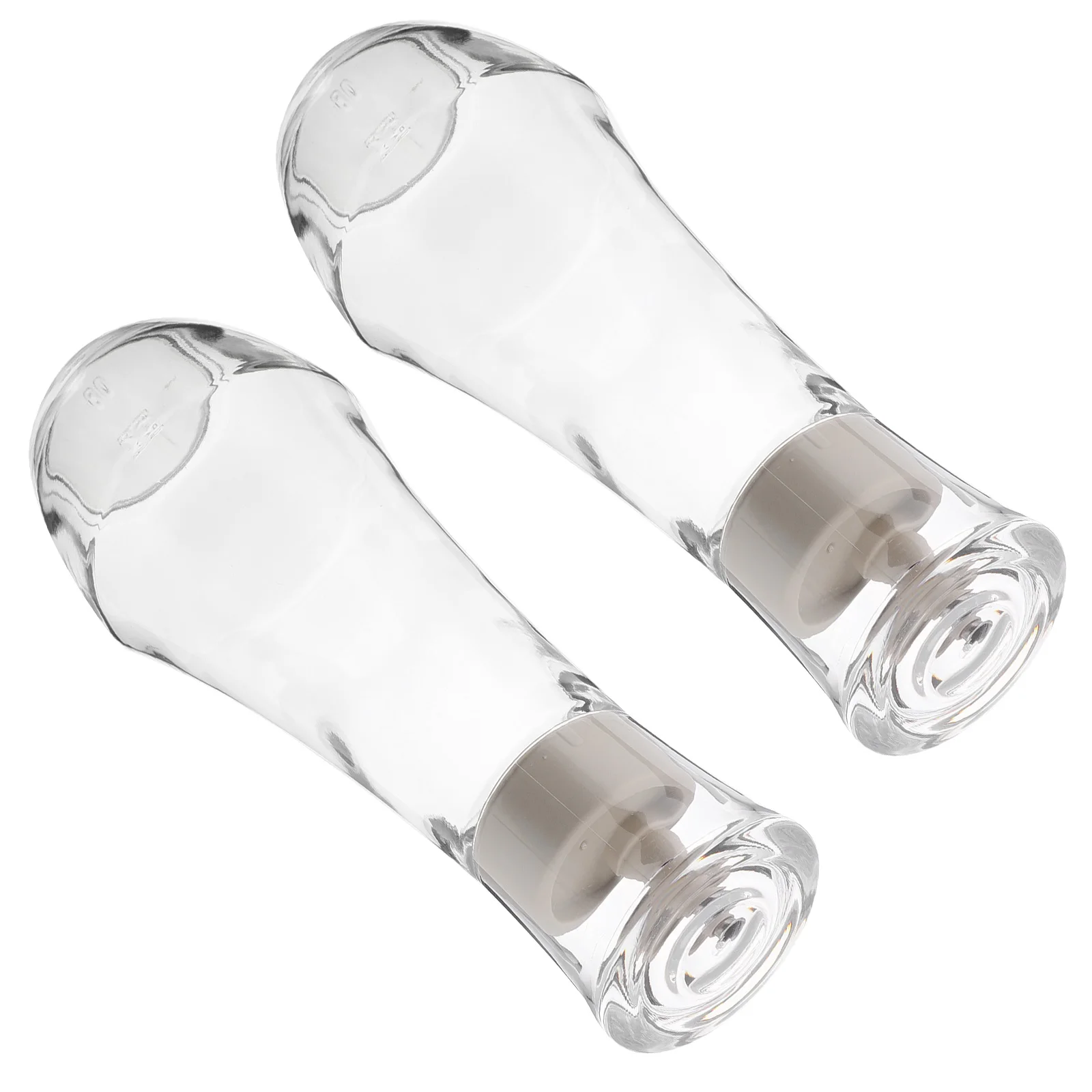 

2Pcs Clear Glass Mouthwash Dispenser 8.8 Oz Refillable Bathroom Counter Dispenser for Adults Portable Design for Home