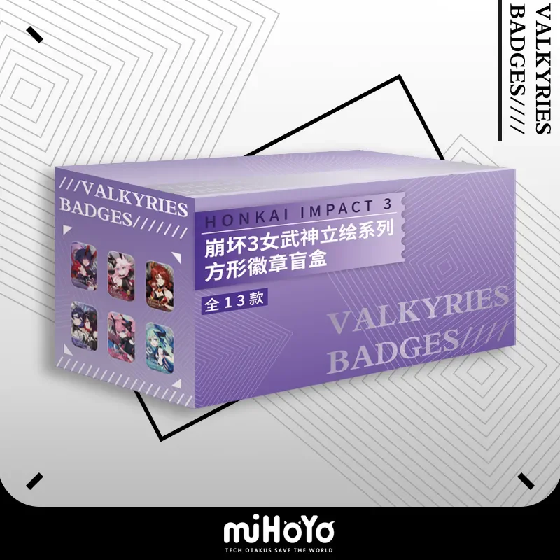 Game Honkai Impact 3e officiële Merch miHoYo originele authentieke LH-serie VALKYRIES vierkante badgeset 13-delige kerstcadeau