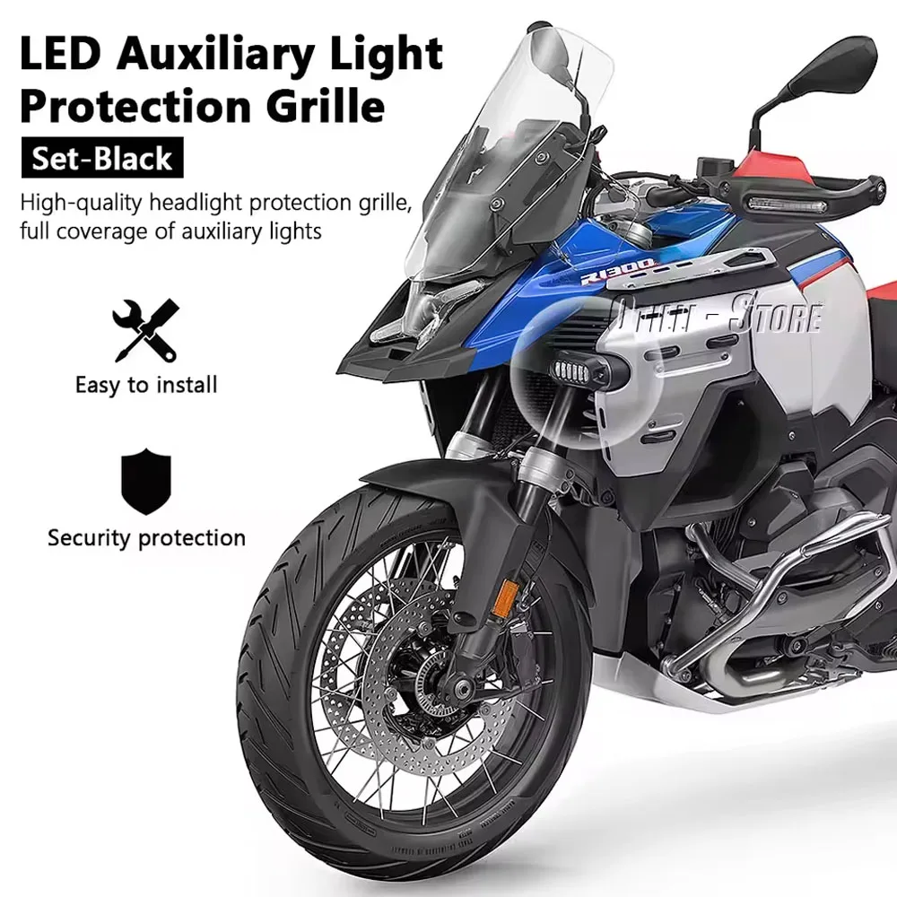 

Motorcycle Accessories LED Auxiliary Light Cover Lamp Protection Guard Grille For BMW R1300GS ADV R 1300 GS Adventure 2024 2025