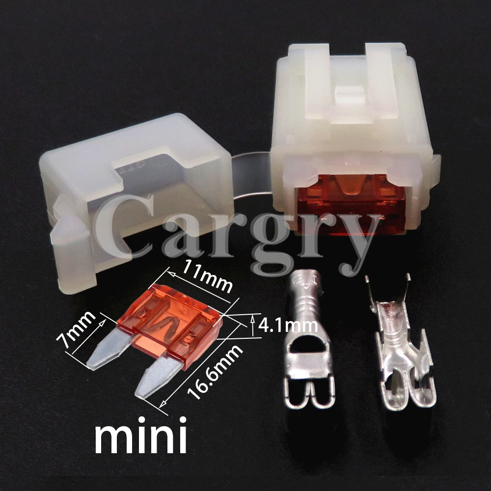 1 Set AC Assembly Small Blade Type Inline InLine Fuse Holders for Car Auto Connector Mini Fuse Holder with Crimp Terminal