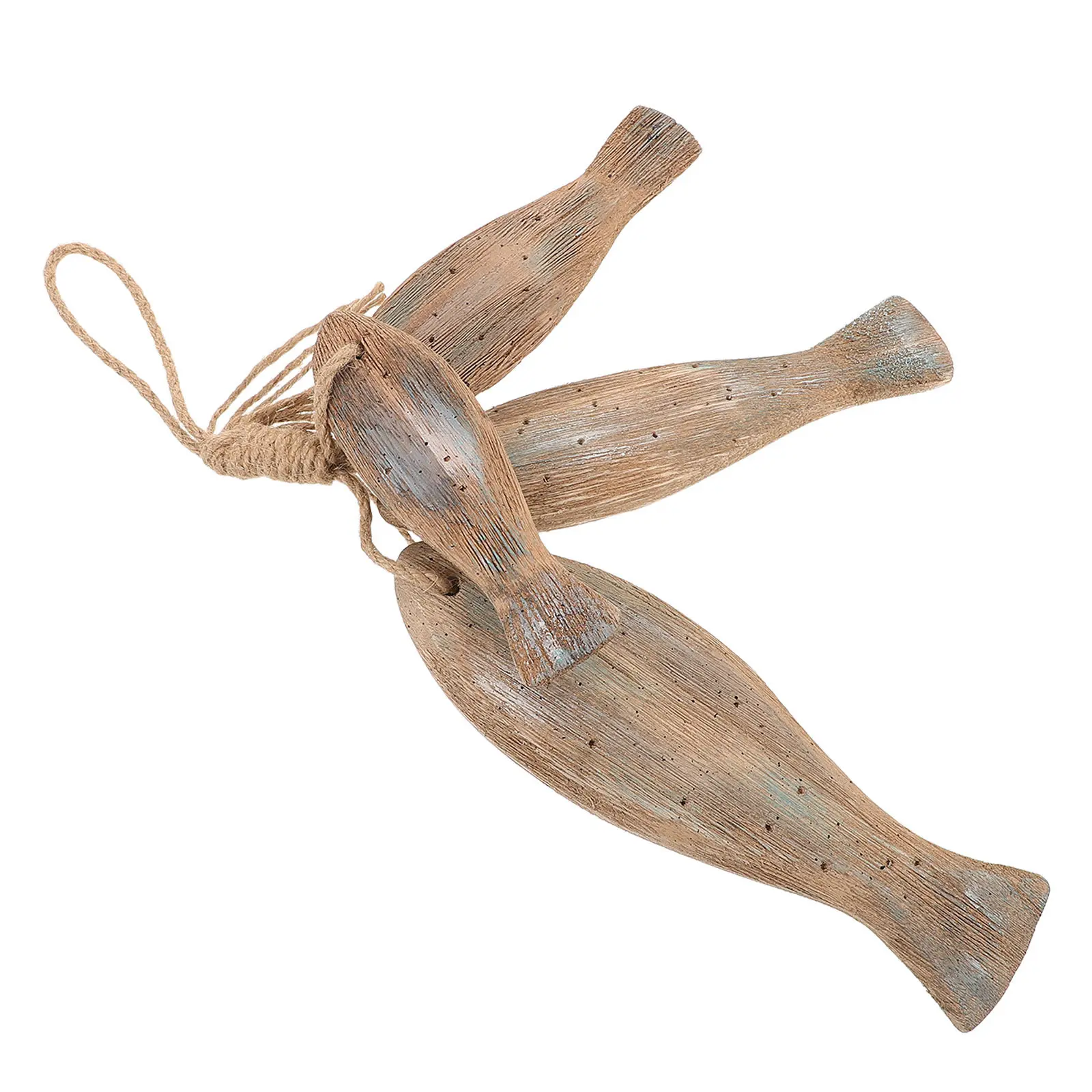 Wooden Fish Hand Carved Rustic Nautical Wall Hanging Ornament Lake Beach Coastal Cabin Fishing Decor Wooden Fish