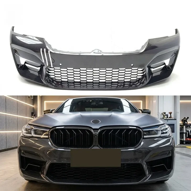 for BMW 5 Series G30 M5 Style Wide Body Kit F90 M5 LCI Wet Carbon Fiber Front Bumper