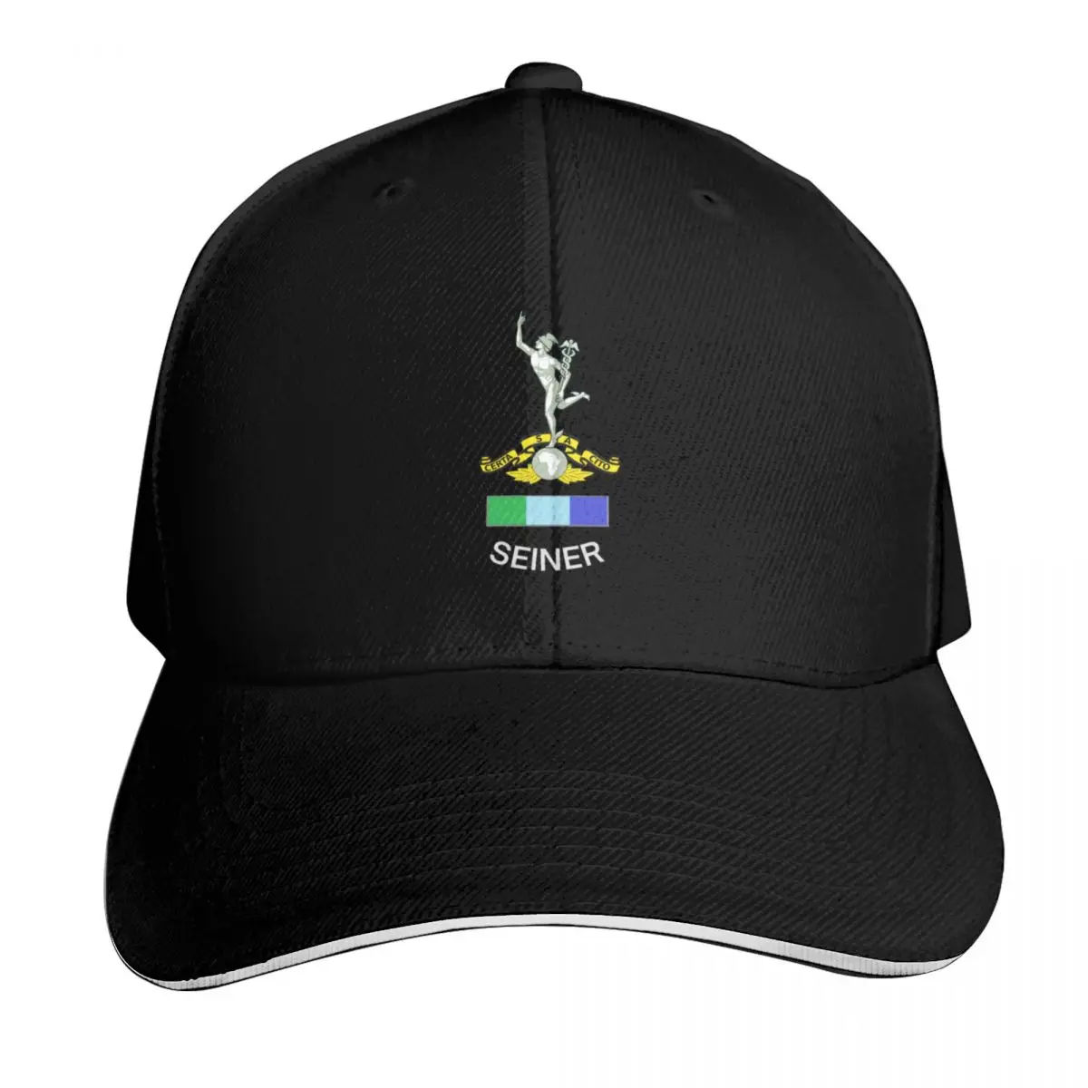 SA Signal Corps Baseball Cap Cotton Twill Breathable Contrast Two Tone Brim Snapback Flat Bill